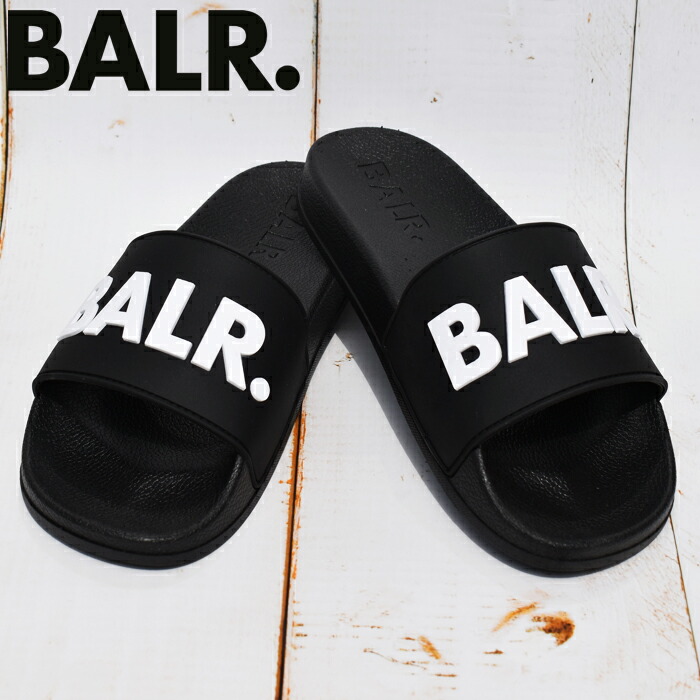 新品 定価1.6万円 BALR. サンダル 41 ブラック ロゴ BALR. ボーラー サンダル シャワーサンダル スポーツサンダル