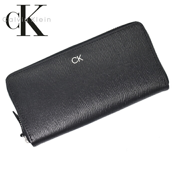 Calvin Klein カルバンクライン 本革なめし革 ラウンドジッパー長紙入れ 黒いこと 31CK190004 カルバンクライン 紙入れ スキミング押しとどめる 紙入れ