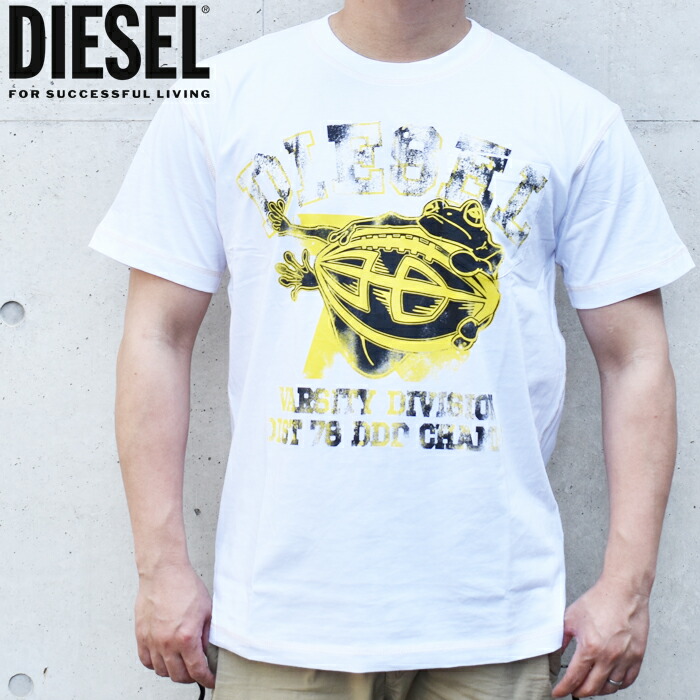 DIESEL ディーゼル 半袖労働者の一団のど首プルオーバー 白いこと  ディーゼル tプルオーバー A21132 0QIAM T-NORM-PKT  メンズクルーネックプルオーバー カットソー ブランド名 トップス プルオーバー レギュラー填まる 衣嚢プルオーバー 衣嚢付き添い人 ロゴタイプ刺しゅう
