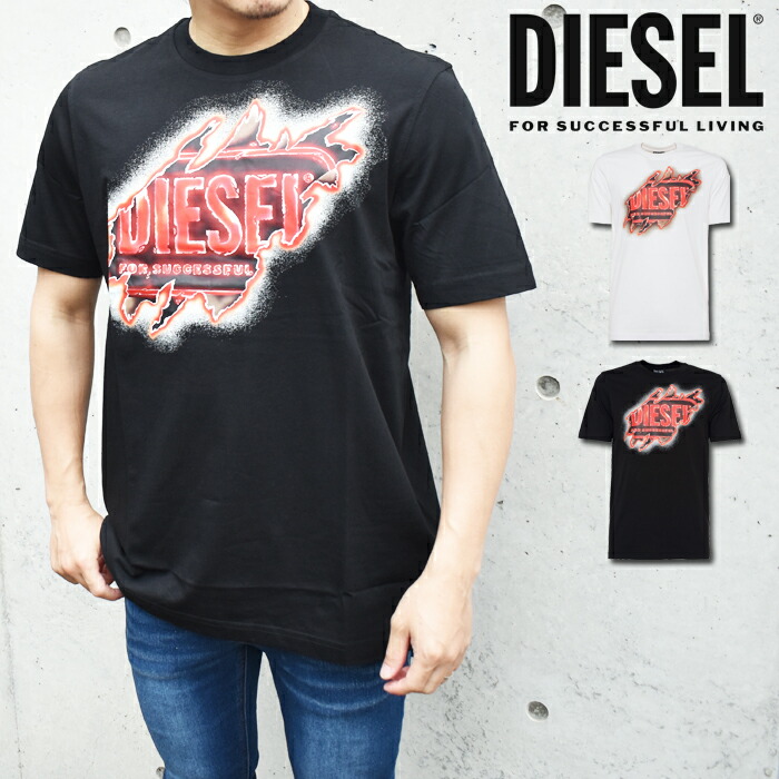 diesel ロゴ トップス ディーゼル DIESEL ディーゼル DIESEL Tシャツ A03768 0AAXJ メンズ