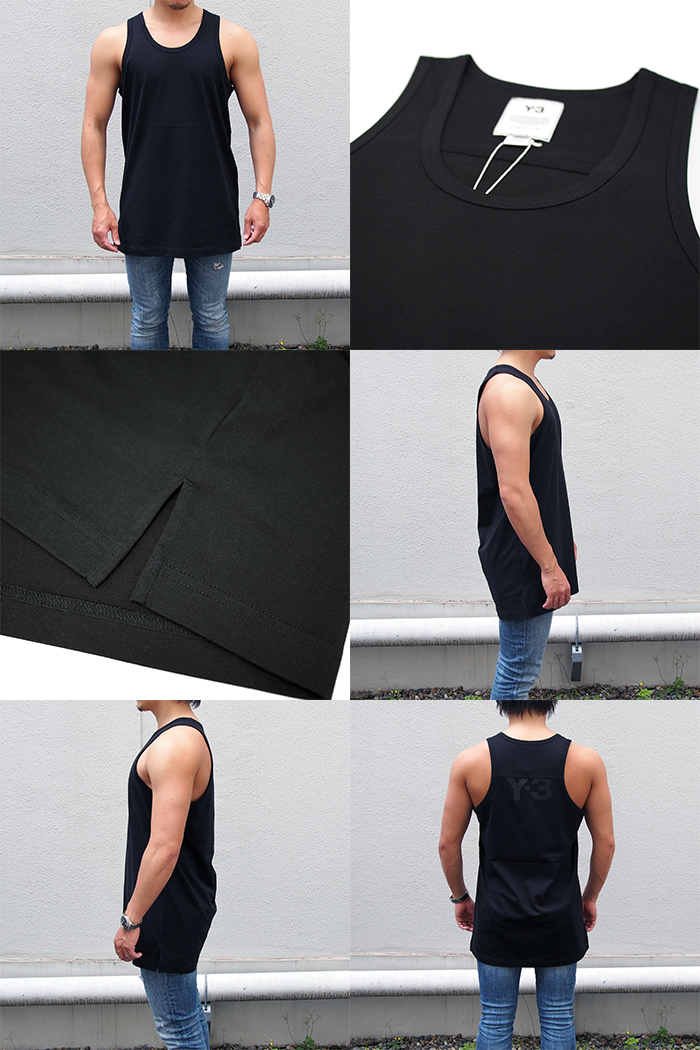 Y 3 ワイスリー 特車最高 後背刷る M Classic Paper Jersey Tank Top Gv41 Adidas Yohji Yamamoto アディダス Y3 タンクトップ Y 3 Tティーシャツ レイヤード タンクトップ レイヤード タンクトップ メンズ ロング背 Cannes Encheres Com