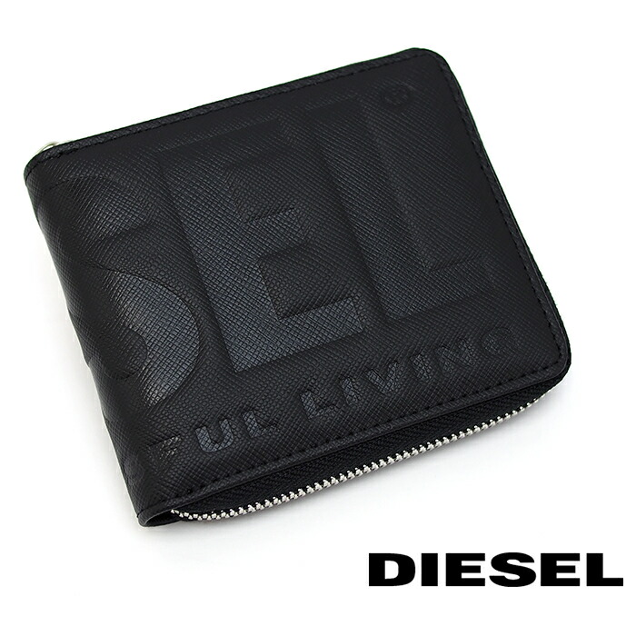 売れ筋新商品 ディーゼル DIESEL ビッグロゴ 折り財布 ラウンド