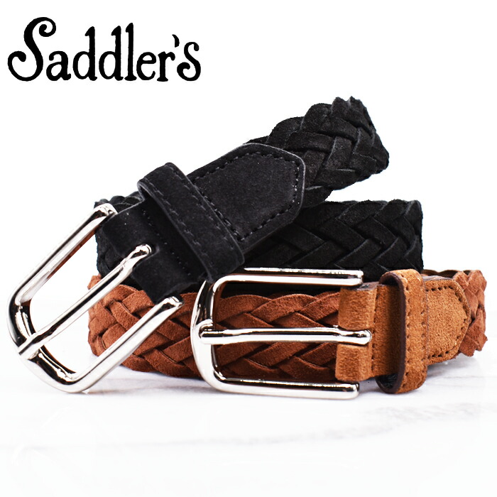 Saddler's サドラーズ スエード メッシュ ベルト 幅2.5cm 全2色 サドラーズ ベルト 本革 牛革レザー シンプル バックル G332 イントレチャート イタリア製 ラッピング対応 ベルト メンズ ブランド 父の日ギフト