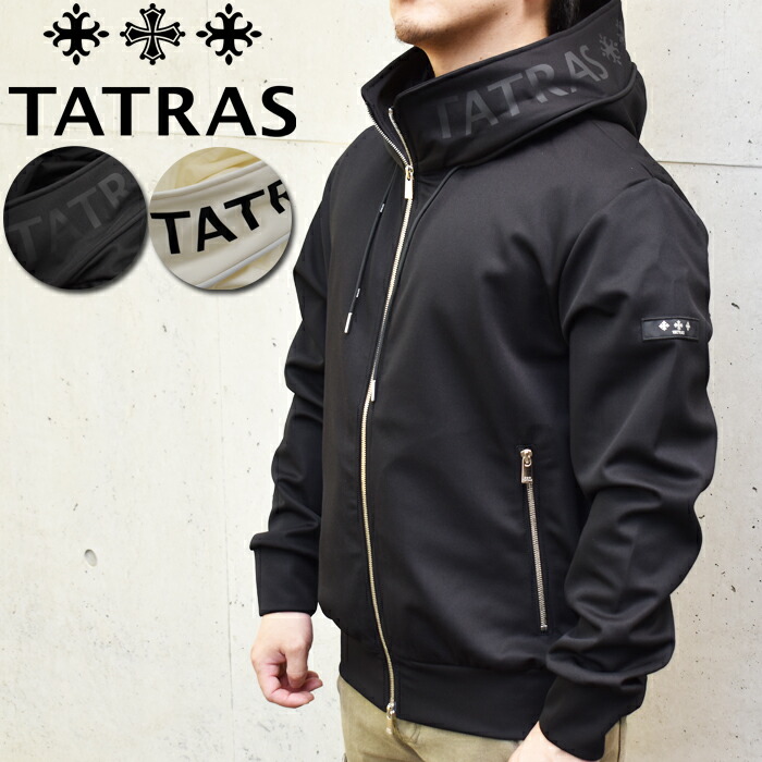 TATRAS タトラス パーカー BARBIO バルビオ 全2色 MCKZ0405063588 フーディ ジップアップ フーデッドジップパーカー 光沢感 高級感 長袖 ダブルジップ ロゴパッチ|MEN’S JACK