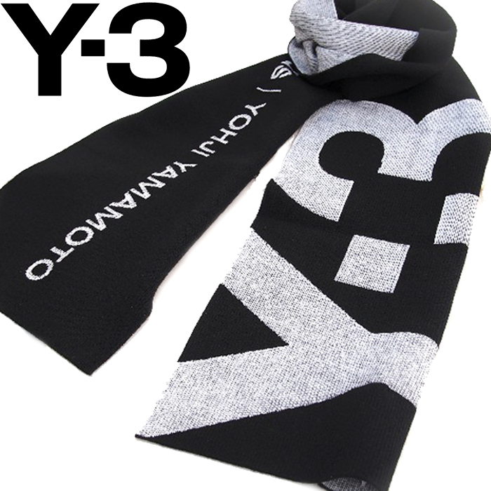 Y-3 【86%OFF!】 ワイスリー マフラー スカーフ BLACK ブラック CLASSIC LOGO SCARF ヨウジヤマモト Yamamoto ウールマフラー y3 adidas 充実の品 ha6527 リブニット Yohji ロゴ アディダス
