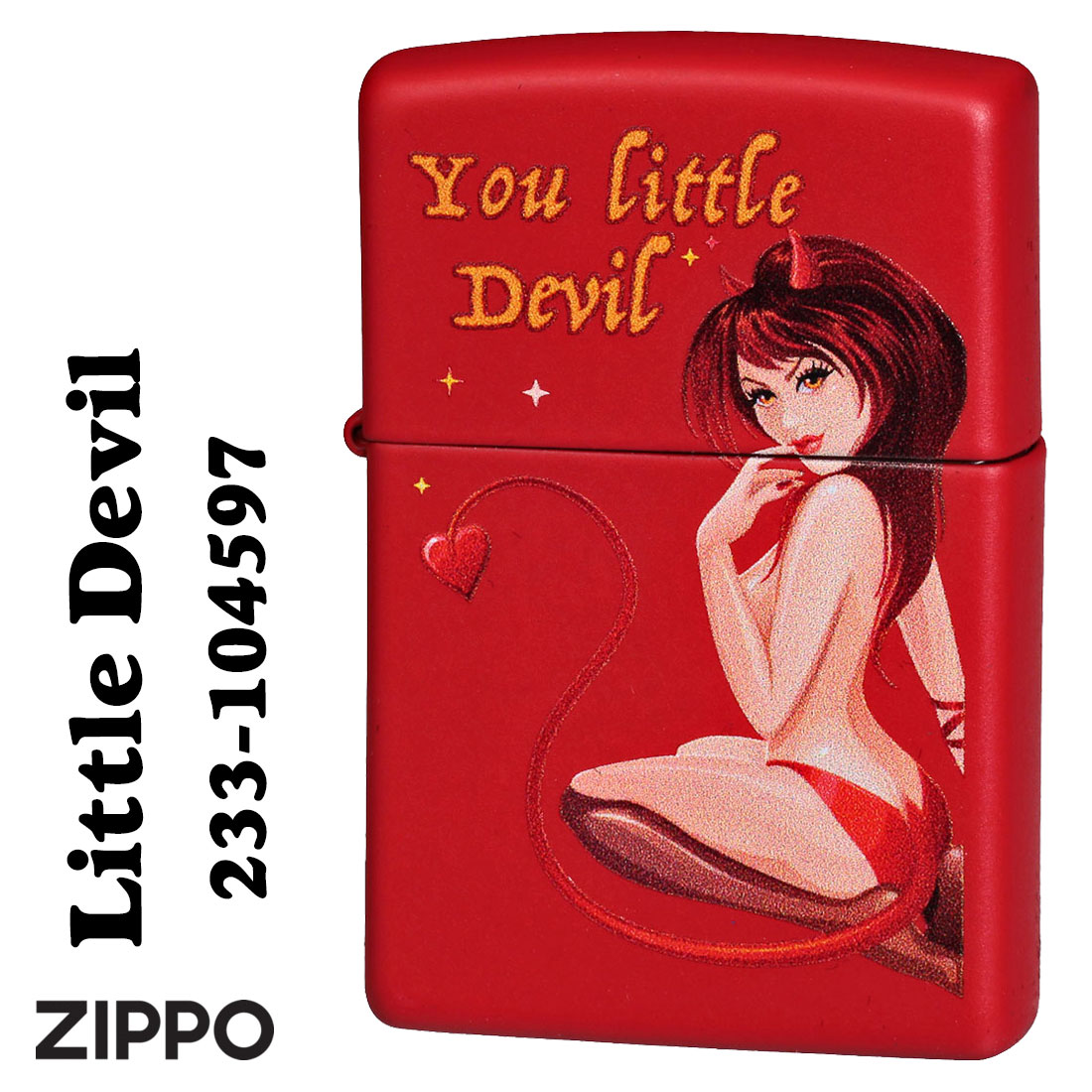 父の日 zippo ライター (ジッポーライター) Little Devil Red レッドマット 赤 2023モデル Z233-104597 メンズ レディース おしゃれ カワイイ キュート ギフト プレゼント 送料無料 【ネコポス可】