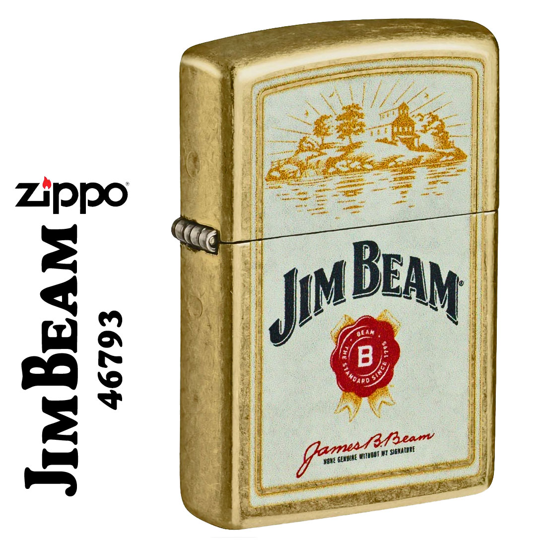 zippo(ジッポーライター) Jim Beam Logo ロゴ ジムビーム 正規ライセンス US 2025秋モデル ストリートブラス 46793 メンズ おしゃれ カッコイイ ギフト プレゼント 送料無料 【ネコポス可】