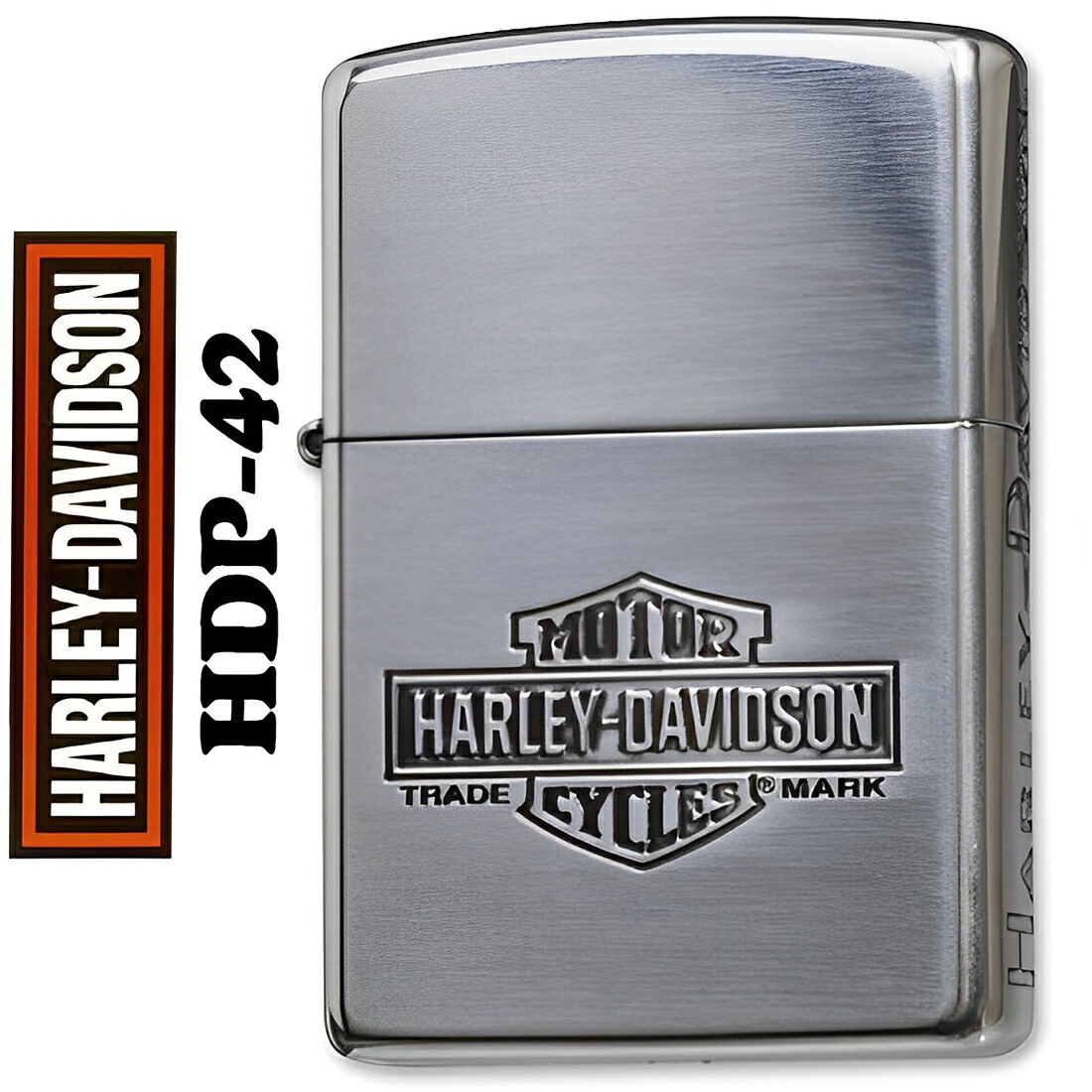 zippo(ジッポーライター)ZIPPO Harley-Davidson ハーレーダビットソン シルバーイブシ HDP-42 人気モデルにつき再販開始！2面加工のカッコイイ ジッポー オイルライター 喫煙具 バイク オシャレ ギフト プレゼント 送料無料 ジッポ 【ネコポス可】