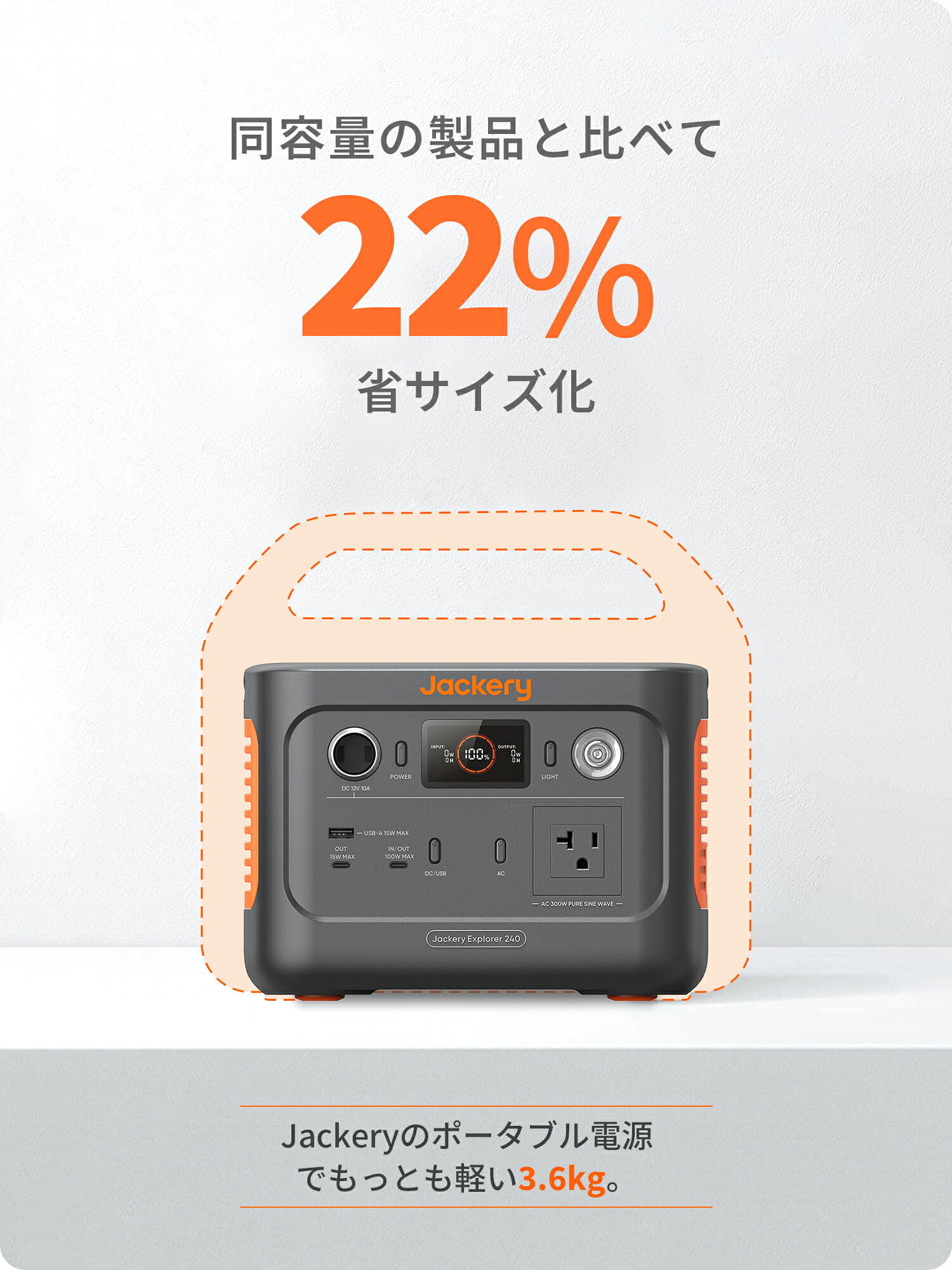 Jackery ポータブル電源 240 New（JE-240A／256Wh・定格300W）（3枚目）