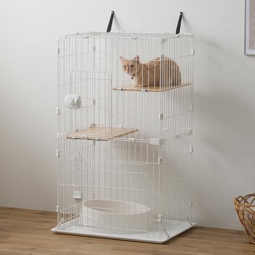 アイリスオーヤマ 猫 ケージ キャットケージ コンパクトキャットケージ2段 CCC-112 ナチュラル