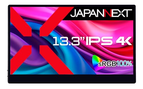 JAPANNEXT 13.3in 移動性管する IPS ダイアログボックス 4K UHD 3840x2160解像力 かっこ良い入れもの付き添い人 (Type C