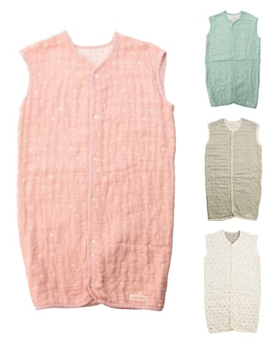 ［アンジェロラックス］ スリーパー 赤ちゃん ガーゼ 新生児 日本製 キッズ 綿 / 6重 ガーゼスリーパー ペールピンク 110-120cm