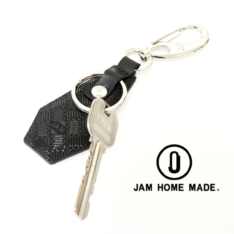JAM HOME MADE ジャムホームメイド 印傳 - 印伝屋 霊柩 キーホルダー 無響柄 ブランド名 なめし革 鹿革 差し上げ物 足懸かり輪っか