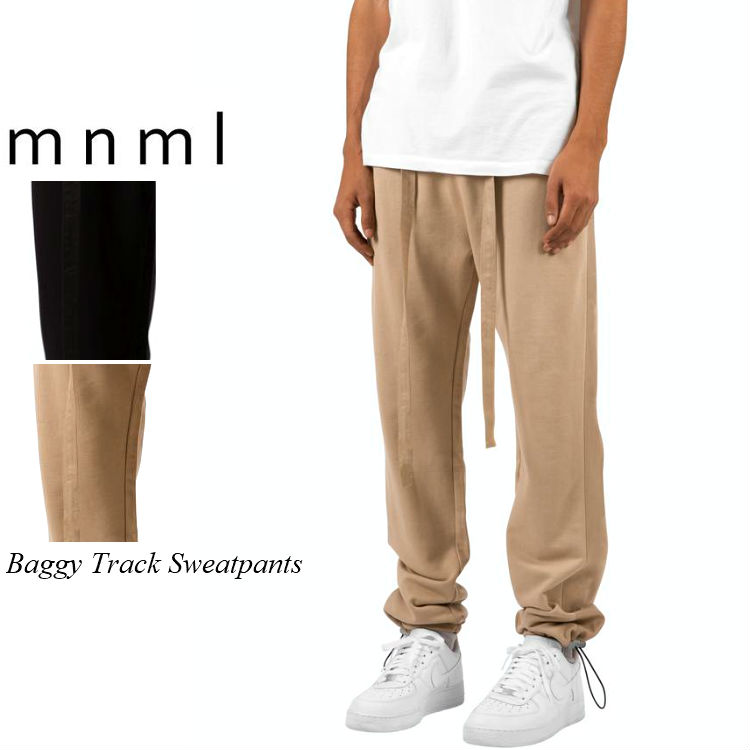 mnml ミニマル Baggy Track Sweatpants トラックパンツ スウェットパンツ ソックスイン ベージュ ブラック