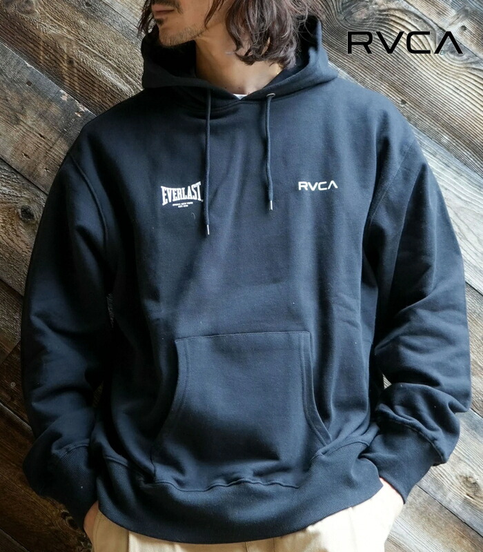 RVCA SPORT ルーカ 運動競技 RVCA×EVERLAST HOODIE パーカー 流汗 成人男性 フーディ 心地好い お座敷お召しもの お座敷着 かっこ良い ブランド名 HGR-HWT-BLK
