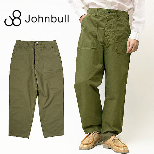 [期間SALE] Johnbull/ジョンブル UTILITY TROUSERS ユーティリティー テーパードトラウザーズ ヘリンボン SC110 ヴィンテージテイスト [メンズ ワイド ズボン ベイカーパンツ ロングパンツ オリーブ グリーン おしゃれ かっこいい 紳士 夏 大人 彼氏 ]