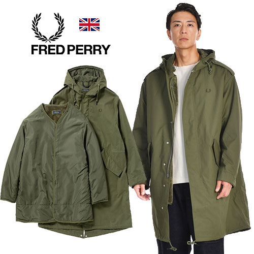 楽天市場】FRED PERRY/フレッドペリー ZIP-IN LINER PARKA J6504 