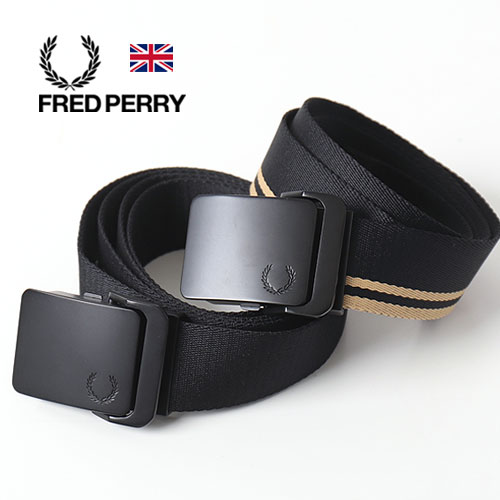 26年春夏新作 FRED PERRY/フレッドペリー TIPPED WEBBING BELT BT2249 ティップド ウェビングベルト[フリーサイズ ベルト調整自由 メンズ ベルト ガチャベル 刻印 バックル おしゃれ かっこいい 春 夏 大人 彼氏 プレゼント]
