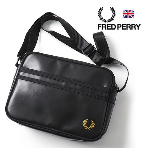 26年春夏新作 FRED PERRY/フレッドペリー TONAL CLASSIC MINI SHOULDERBAG L2169 トーナル 古典派音楽 ミニショルダーバッグ[黒いこと 男女兼用 ユニ一発やる ポリエステル 横型 四角い 成年者 差し上げ物] ショルダーバッグ・メッセンジャーバッグ-メンズバッグ