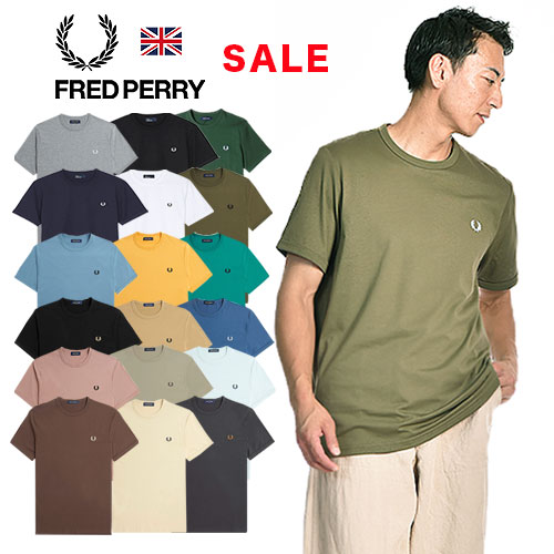 SALE用 FRED PERRY/フレッドペリー クルーネック リンガーＴシャツ RINGER T-SHIRT M3519 [ラッピング無料 無料ラッピング 半袖 Tシャツ ワンポイント 刺繍 コットン リラックス 定番 スタンダード シンプル おしゃれ かっこいい 大人]
