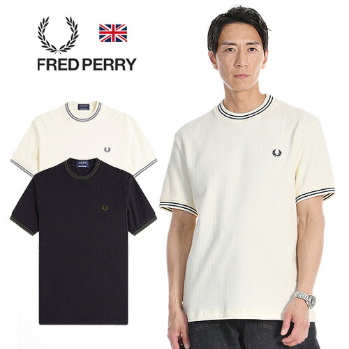 フレッドペリー　Tシャツ Mサイズ　ボーダーTシャツ FRED PERRY (フレッドペリー) ファイン ストライプ Tシャツ
