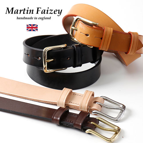 MARTIN FAIZEY/マーティンフェイジー M.F.SADDLERY WEST END BUCKLE SADDLE LEATHER BELT 1.25 inch [国内正規品 1.25インチ メンズ レザーベルト サドルレザー 牛革 本革 ハンドメイド 英国製 おしゃれ かっこいい ヌメ革 ビジネス カジュアルプレゼント 父の日]