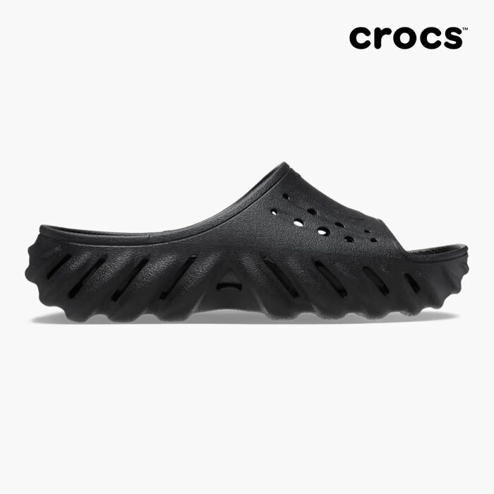 クロックス 残響音 横すべり CROCS ECHO SLIDE BLACK 208170 001[サンダル メンズ レディース 黒 シャワーサンダル 軽さ]