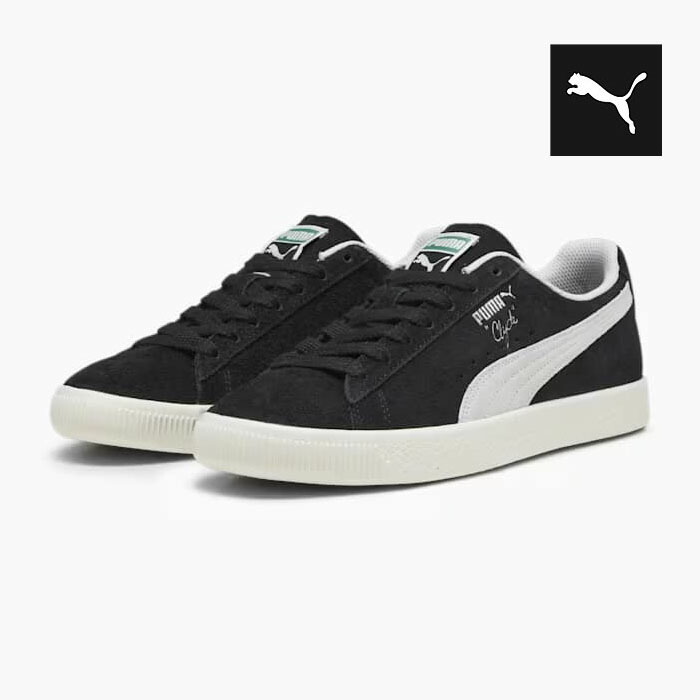 ピューマ クライド ヘアリー スウェード PUMA CLYDE HAIRLY SUEDE 393115-02 メンズ レディース スニーカー スエードクロス 黒 白 刷り直す 靴-スニーカー