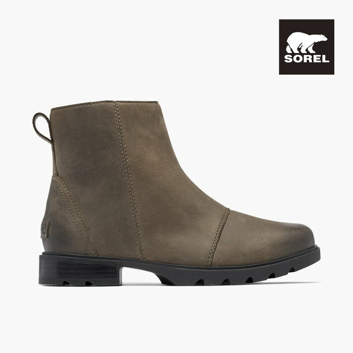 【最強送りとどける】ソレル ジップ ブーツ レディース SOREL EMELIE III ZIP WP NL5019 245 雨合羽 midiブーツ 真っただ中 赤銅色 黒 なめし革 靴-レディース靴-ブーツ