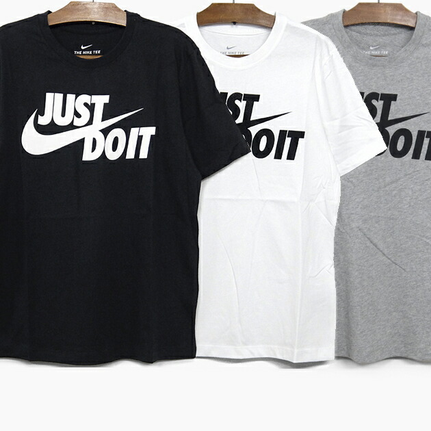 楽天市場 メール便対応 ナイキ Tシャツ メンズ レディース Nike Just Do It Swoosh Tee Ar5007 011 Black 100 White 063 Grey Black ロゴｔ ティーシャツ 半袖 コットン S M L ストリート スポーツ カジュアル トップス シャツ 2019 スニーカー 坊主