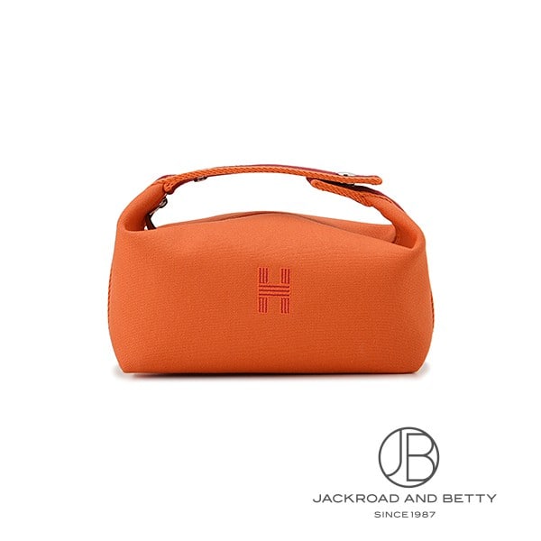 エルメス HERMES ブリッド ア 黒いこと PM ヴァニティポーチ オレンジ色 H104222M 05 新品 御徒面子/金入れ/小物