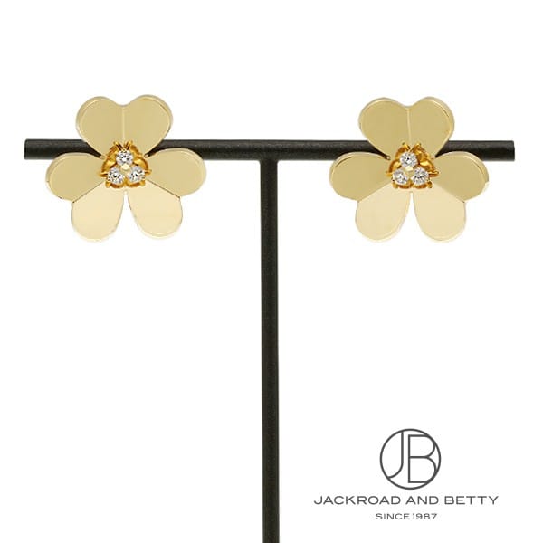最高品質 ローズゴールドルビーミニクローバーフラワーピアスフリヴォル 最高品質 ローズゴールドルビーミニクローバーフラワーピアス
