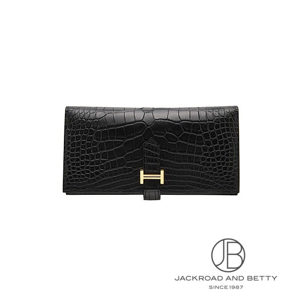 エルメス HERMES ベアンスフレ アリゲーターマット 長財布 ノワール ブラック 黒 新品 バッグ/財布/小物｜ジャックロード 【腕時計専門店】