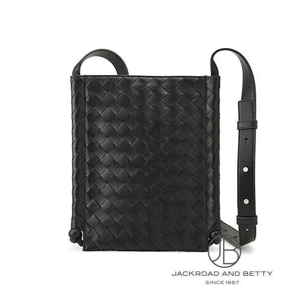 ボッテガ・ヴェネタ BOTTEGA VENETA イントレチャート スモール フラット ループ ショルダー バッグ ブラック 黒 776504 V2HL1 8803 新品 バッグ/財布/小物|ジャックロード 【腕時計専門店】