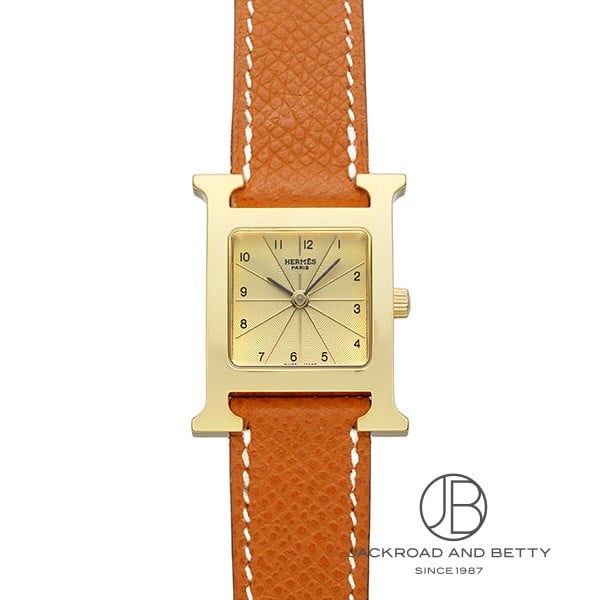 【美品】ゴールドH腕時計HERMESエルメスレディース付属品付 エルメス HERMES Hウォッチ PM 21MM ゴールド レディース腕時計