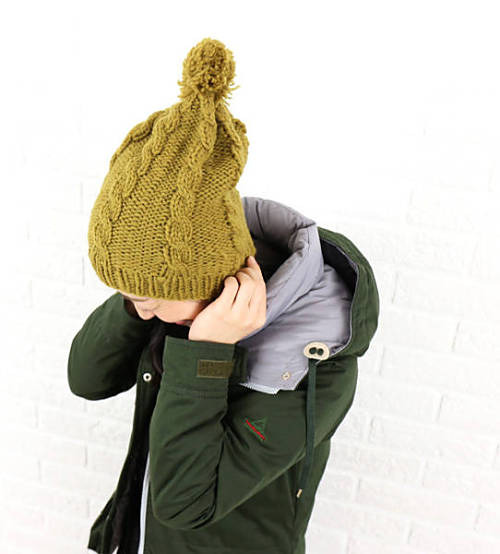 カナタ KANATA ウール ケーブル編み ポンポン付き ニット帽 outlet ・NKT1354-0341402(レディース)|JACQUEMART