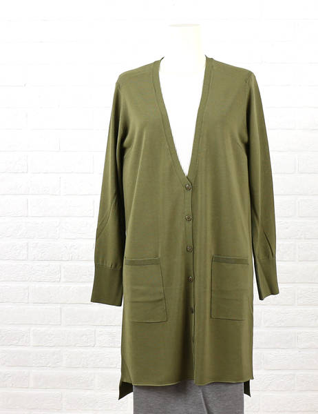 トラーナ TRANNA レーヨン コットン 裾スリット入り Vネック ロングカーディガン outlet ・98-7756-1221501(レディース)(トップス)(last_1)