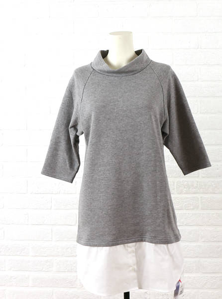 リルカエン Lil kaene コットン スウェット シャツ切り替え ハイネック プルオーバー outlet ・001065-2471501(レディース)(トップス)(last_1)｜JACQUEMART 10,153円