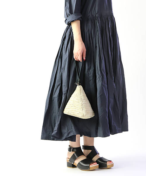 Backet Buggage かごバッグ　アバカ素材/牛革　ブラック Backet Buggage かごバッグ アバカ素材/牛革 ブラック Backet