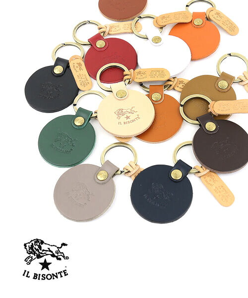 イルビゾンテ キーケース キーリング キーホルダー 正規品 IL BISONTE レザー ロゴ型押し サークル 売れ筋アイテム ギフト ・54222309150-0062302(メール便可能商品)[M便 1/5](メンズ)(レディース)