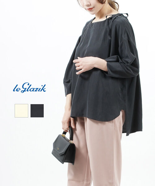 【ポイント2倍】ル グラジック le glazik シルクブロード 7分袖 襟リボン ブラウス プルオーバー outlet ・JL-3640SLK-0321702(レディース)(JP) 15,048円