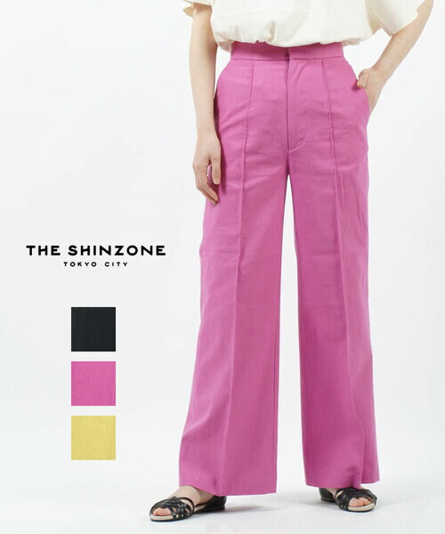 ザ シンゾーン THE SHINZONE パンツ コモンパンツ フルレングス スラックス ボトムス センタープレス コットンリネン 綿麻 綺麗め・22MMSPA07-4432201(レディース)