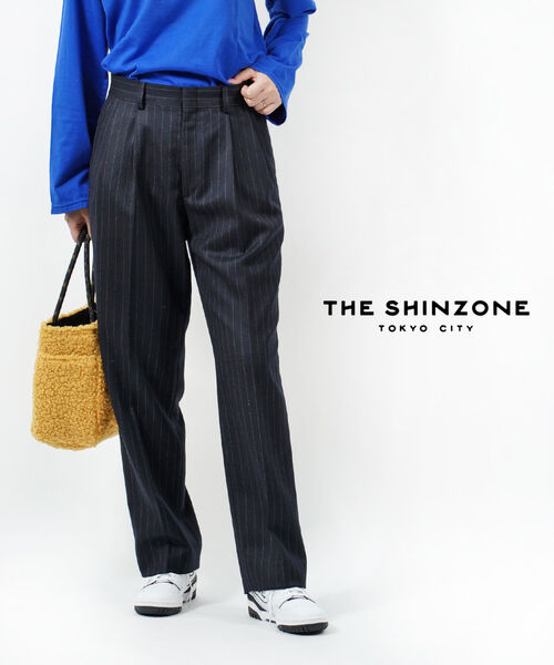 【30%OFF】ザ シンゾーン THE SHINZONE パンツ スラックス ロングパンツ ストライプ センタープレス タックパンツ・23AMSPA03-4432302(レディース)｜JACQUEMART 15,854円