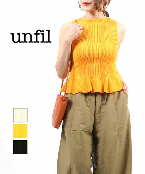 【40%OFF】アンフィル unfil ノースリーブ プルオーバー サマーニット high twist cotton ribbed-knit sleeveless top・WHSP-UW134-4852301(レディース)(last_1)｜JACQUEMART