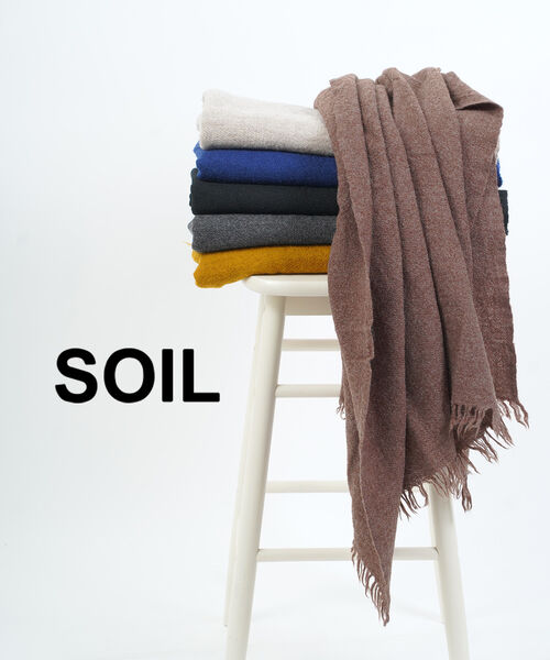【30%OFF】ソイル SOIL 袈裟 消音装置 肩かけ 毛布 ひざ掛け 大きめ 大判 毛 羊毛 あったか 無地 成年者 ・NSL17601-0342402(レディース)