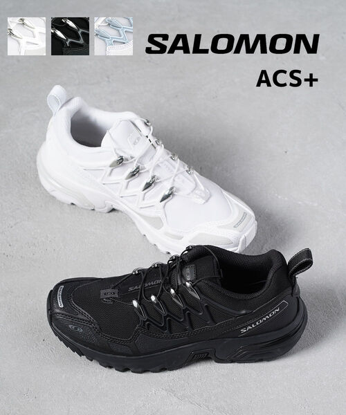 【マラソン期間中ポイント10倍】サロモン SALOMON スニーカー シューズ 靴 ローカット ブラック ホワイト スポーツ ランニング トレイルラン カジュアル スポーティ・ACS-PLUS-5132402(メンズ)(レディース)(B-3)