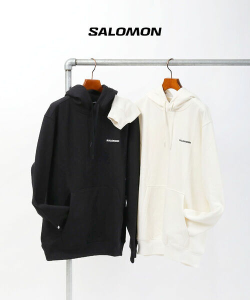 サロモン SALOMON パーカー プルパーカー プルオーバー フーディ スウェット 長袖 裏起毛 あったか ロゴ シンプル おしゃれ・CHEST-LOGO-H-M-5132502(メンズ)