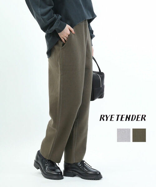 【マラソン期間中ポイント10倍】ライテンダー RYE TENDER ワイドパンツ ニット イージーパンツ パンツ ボトムス ゆったり 体型カバー ウエストゴム 無地 あったか・110352500-5212502(レディース)