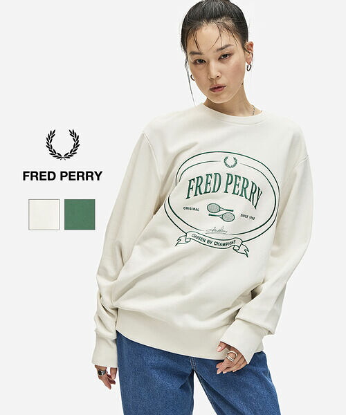 フレッドペリー FRED PERRY スウェット トレーナー プルオーバー ロゴ 長袖 ゆったり 裏毛 ユニセックス・M1605-3872502(メンズ)(レディース)