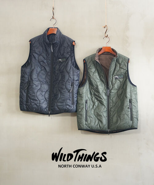 【ポイント2倍】ワイルドシングス WILDTHINGS ベスト 中綿ベスト リバーシブル アウター 防寒 保温 防水 立ち襟 アウトドア 男女兼用・WT25140SK-2082502(メンズ)(レディース)